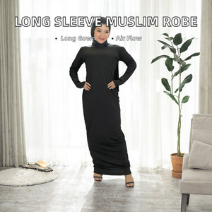Robes musulmanes pour femmes, respirantes, en spandex, à manches longues, longueur au sol, pour adultes, à porter au quotidien - Product Image 2