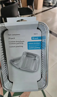 Barquettes en aluminium de 2350 ml, revêtements pour barbecue domestique, résistantes à la graisse, avec bande de fixation et carte d'impression personnalisée