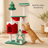 Arbre à chat personnalisable pour les fêtes avec condo, hamac et poteau à gratter en sisal pour plusieurs chats, logo et couleur personnalisés, OEM ODM