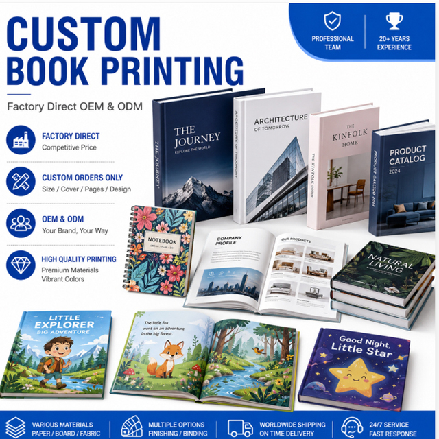 China Offset Printed Hot Stamping Premium Leather Cover Paperback Books with Custom Logo Printing Services