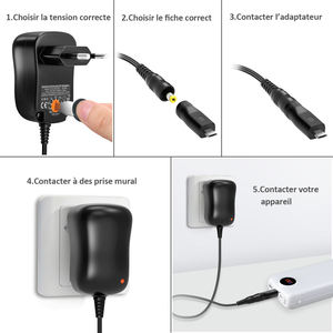 Adaptateur AC/DC universel 12W alimentation à découpage avec 8 prises adaptateurs sélectionnables pour ordinateur portable caméra Microphone - Product Image 4