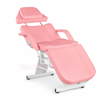 Table de soin esthétique inclinable rose réglable avec appui-tête, accoudoirs et repose-jambes – Vente en gros