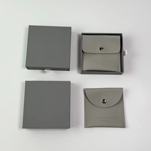 Custom Small Velvet Microfiber Envelope Jewelry Bag and <b>Box</b> with Embossed Logo 8*8cm for Bracelet and <b>Earring</b> Display - Product Image 2