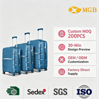 Ensemble de Bagages MGB PP à Coque Rigide, 3 Pièces, Mode Unisexe, Valise de Voyage Emboîtable à Roues Pivotantes