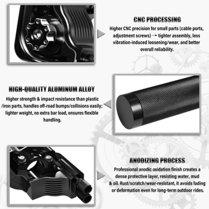 Poignée de gaz universelle en aluminium CNC 7/8 pouces, câble double poussée-tirée avec fenêtre transparente pour moto tout-terrain, VTT, motocross 110-650cc - Product Image 2