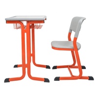 Juegos de muebles escolares, escritorio y silla para estudiantes, mesa de lectura para estudiantes de tubo de acero para grados escolares