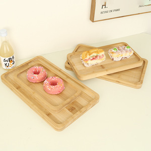 Bamboo Serving <b>Tray</b> Rectangular 9x6x1Cm Household Dessert Plate <b>Tea</b> <b>Tray</b> Fruit Plate Dry Brewing <b>Tray</b> - Product Image 2