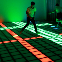 Dalle de sol lumineuse 30x30 carré piste de danse led capteur tactile activer jeu interactif led prix plancher