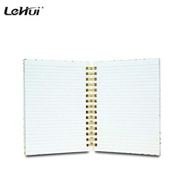 Cahier à spirale à rayures noires et blanches de 6x8 pouces à couverture rigide et à breloque classique au design personnalisé avec 160 pages lignées