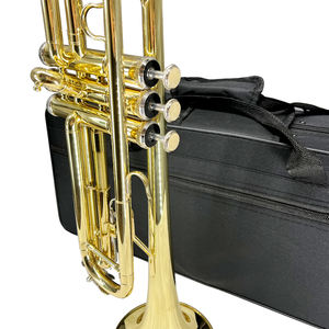<span class=keywords><strong>Trompeta</strong></span> Bb de laca dorada de Grado Profesional, Material de latón, instrumento Musical de viento de latón, marca personalizada hecha en China - Product Image 3