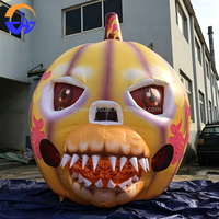 Modèle de citrouille gonflable personnalisé en tissu Oxford durable, effrayant, pour Halloween, publicité extérieure, événement, accessoire décoratif avec souffleur