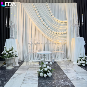 Cortina de fondo cuadrada blanca de seda de leche de alta calidad LEDA para decoración de eventos en interiores, ideal para bodas - Product Image 3