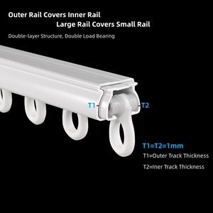 Trung Quốc Nhà máy phong cách mới nhôm Kính thiên văn tắm Rèm đường sắt - Product Image 5