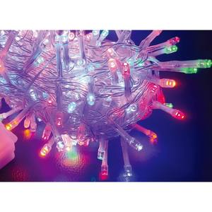 300 luces navideñas multicolor LED a pilas con cable transparente de 15+0.3 m - Product Image 1