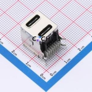 TYPE-C-715-WDR USB Connector Through hole Component (THT) Connector Type-C Female Right Angle Insert 16P*2 - Product Image 1