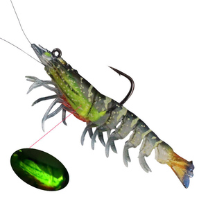 Attrezzatura da pesca all'ingrosso esca 9cm 12g branzino muschiato gambero luminoso in plastica morbida gamberetti da pesca in acqua salata - Product Image 6