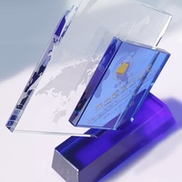 Vente en gros Trophée en cristal personnalisé Logo personnalisé Dernière plaque Award K9 Certificat de plaque en verre Cadeaux souvenirs Souvenir en verre