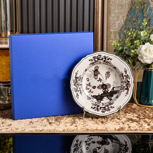 Service à thé et café en porcelaine orientale italienne 1735, blanc crème, comprenant tasses, assiettes creuses et assiettes plates, idéal comme cadeau. - Product Image 4