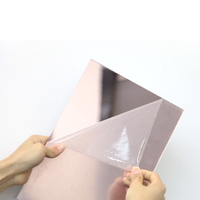 1-6mm d'épaisseur Miroir adhésif moulé feuille acrylique or rose 100% méthacrylate de méthyle vierge (MMA) moulures flexibles 1.19