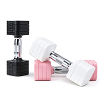 Haltères réglables avec plaques ABS, poignée en acier au carbone, ensemble de poids carrés détachables pour la musculation à domicile et l'entraînement complet du corps
