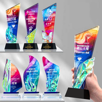 Trophées en cristal vierges de haute qualité en gros, récompenses et plaques en cristal personnalisées avec impression UV, cadeaux souvenirs