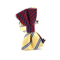 Nœud papillon homme en polyester tissé, rayé, personnalisé, double, ajustable, pré-noué, assortiment de styles, vente en gros Chine