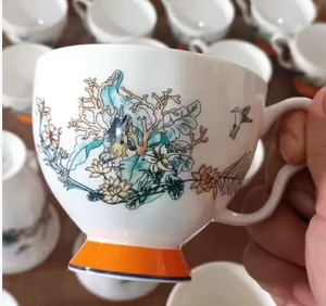 Ensemble de boîtes cadeaux en céramique, tasse à café en porcelaine écologique avec soucoupes - Product Image 4