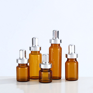 Amber Glass Vial Cosmetic Packaging <b>Empty</b> <b>Bottle</b> with for Korean Skincare Freeze-dried Powder Perfume Oil - Product Image 2