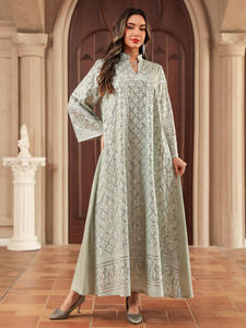 Robe longue traditionnelle de Dubaï pour femme, Abaya Eid, Jalabiya imprimée, <span class=keywords><strong>Caftan</strong></span> de prière Ramadan orné de diamants, Robe longue Vestidos Largos - Product Image 3