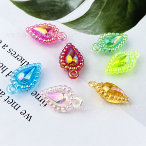 Colgante acrílico iridiscente en forma de lágrima de 12 mm, accesorios de joyería DIY para collares, pendientes y manualidades. - Product Image 1