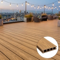 Planches de terrasse extérieures en WPC ignifuges, imperméables, antidérapantes, revêtement composite co-extrudé pour patio et jardin