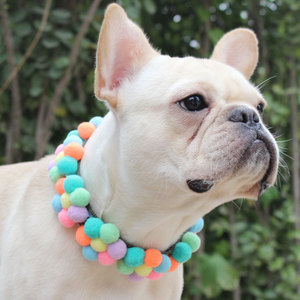 Collar Decorativo para <span class=keywords><strong>Perro</strong></span> <span class=keywords><strong>de</strong></span> Algodón Ecológico Directo <span class=keywords><strong>de</strong></span> Fábrica, Color Sólido, Collar Japonés para Mascotas con Botón, Bufanda Chai, Moda para Razas Pequeñas - Product Image 4