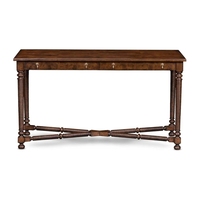 Tables consoles en bois de chêne de haute qualité, style traditionnel antique élégant, pour usage domestique, avec deux tiroirs