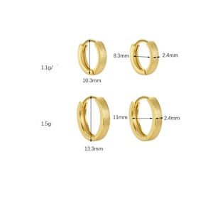 Bijoux minimalistes Boucles d'oreilles en argent sterling 925 10mm 13mm Frosted Glittering <span class=keywords><strong>Bruss</strong></span> Hoop - Product Image 6