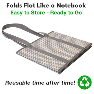 Reusable Grocery <b>Bags</b> 3-Pack <b>Foldable</b> Reusable Shopping Tote <b>Bags</b> Bulk with Reinforced Handles - Product Image 2