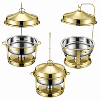 Luxuriöser Edelstahl-Chafing-Dish mit Alkoholheizung, Speisenwärmer für Buffet-Servierungen in Restaurants, Hotels und bei Partys