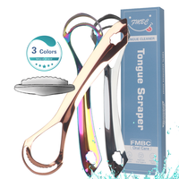 Outil de nettoyage buccal réutilisable double face pour les dents, 100% en acier inoxydable, détachant de taches, gratte-langue en 3 pièces