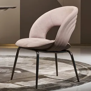 Cadeira de jantar com almofada de aço inoxidável, moderna, cozinha, sala de estar, apoio traseiro, designer moderno, Sillas Nordica, decoração