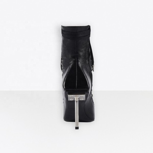 Bottines à talons hauts à bout pointu effet corset brillant <span class=keywords><strong>palladium</strong></span> pour femmes, bottes à lacets, chaussures tendance pour femmes - Product Image 2