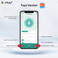 KEMUU Tuya App Desbloqueo de clave de código de huella dactilar Caja de bloqueo de almacenamiento de llave inteligente Montado en la pared inteligente IP65 a prueba de agua