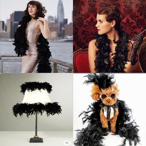 Écharpe en plumes de dinde noires teintées, écologiques, pour femmes, pour la maison, les fêtes, les mariages, la décoration de Noël, l'artisanat, les vêtements, les costumes, la danse, les robes - Product Image 2