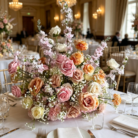 B121 Centre de table floral artificiel en soie multicolore fait main sur mesure pour événements et décorations de mariage