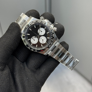 Montres mécaniques automatiques 40 mm en métal doré avec lunette en céramique, chronographe <span class=keywords><strong>Le</strong></span> Mans, montre de luxe pour homme en or blanc, montre mécanique de sport - Product Image 2