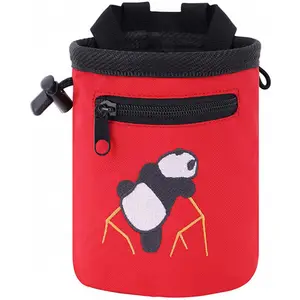 Venta al por mayor de escalada en roca Panda animal bolsa de tiza con cinturón ajustable