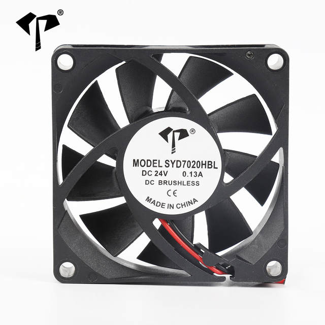 7020 DC 12/24V 70*70*20mm Industrial Brushless Cooling Fan 21.35-34.16CFM Airflow 26.2-40.5dba Noise Level 2500-4000 RPM IP68