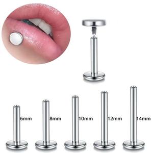 Embouts de vis filetés à tête plate en acier inoxydable 316L |   Accessoires de remplacement hypoallergéniques pour bijoux de piercing corporel - Product Image 3