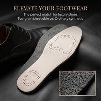 Semelles intérieures en latex confortables en peau de mouton pour chaussures en cuir, amorti doux, durables, flexibles, respirantes, soulagent la fatigue des pieds