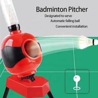 Jouet de sport de lanceur automatique de support de triangle court en gros avec adaptateur Machine de service de badminton peut contenir 50 balles de badminton