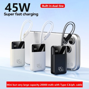 TDX TD2ชาร์จเร็ว15W/27W/36W/45W Type-C ขนาด20000mAh ความจุขนาดใหญ่<span class=keywords><strong>แบ</strong></span>บพกพาโปร่งใสขนาดเล็ก2-in-1<span class=keywords><strong>สาย</strong></span>ดิจิ<span class=keywords><strong>ต</strong></span>อล - Product Image 4