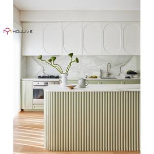 2025 עיצוב מותאם אישית ארונות מטבח עיצוב מותאם אישית ארונות אי הסורג כולל ציר כיור - Product Image 3